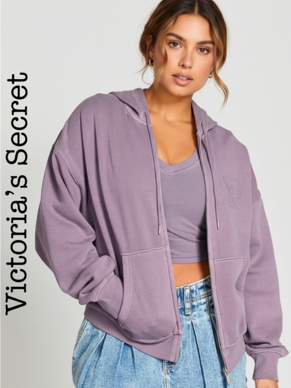 New Victoria's Secret Mauve Full-Zip Hoodie Size XSmall